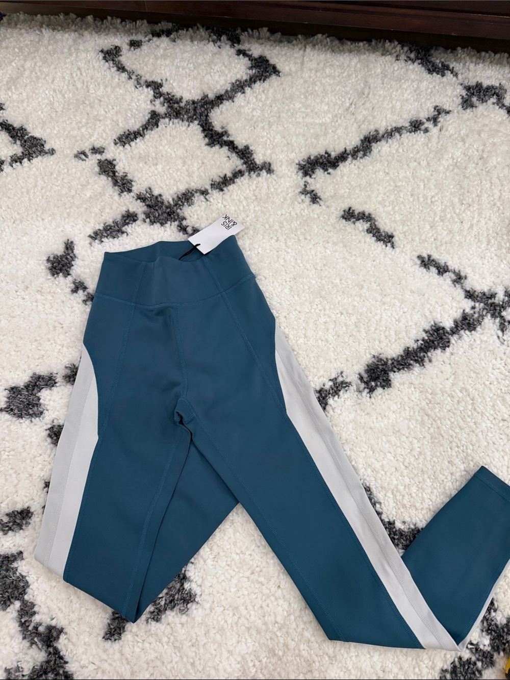 NWT IRIS & INK Side Striped High Rise two tone legging XS